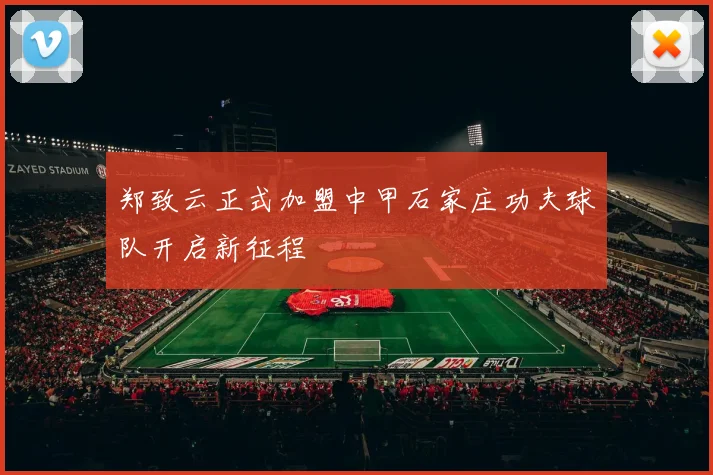 郑致云正式加盟中甲石家庄功夫球队开启新征程